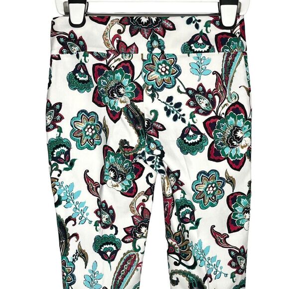 Lisette L. montreal slim ankle pant san paolo paisley floral 6 pull on stretch - Picture 4 of 7